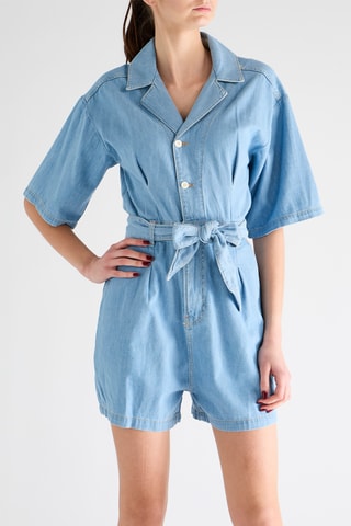 Combishort en jean - Ciel