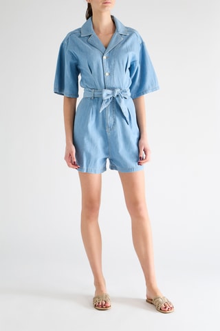 Combishort en jean - Ciel