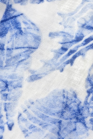 Combishort en lin - Blanc et bleu