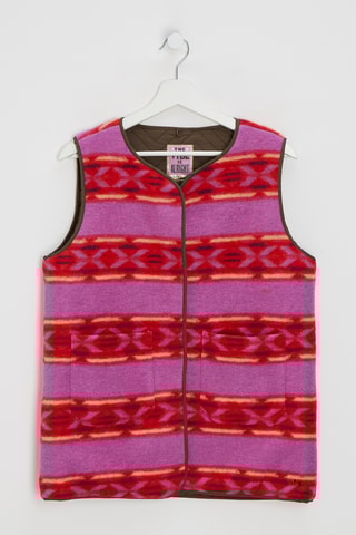 Gilet sans manches et parka à capuche en laine - Rose et kaki