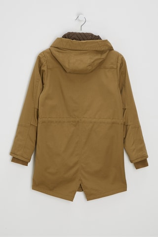 Gilet sans manches et parka à capuche en laine - Rose et kaki