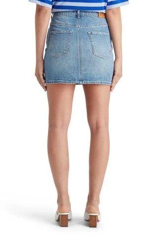 Minijupe en jean taille haute - Bleu