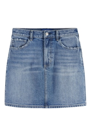 Minijupe en jean taille haute - Bleu