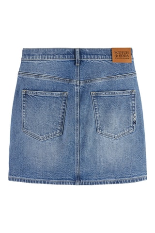 Minijupe en jean taille haute - Bleu