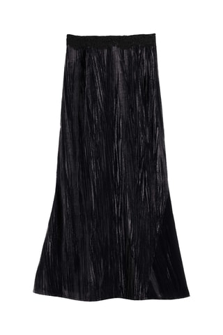 Jupe longue en velours - Noir