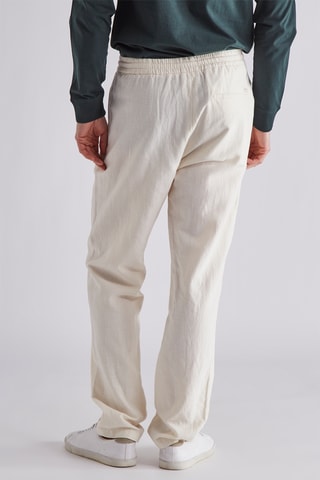 Pantalon en coton biologique et lin - Ecru