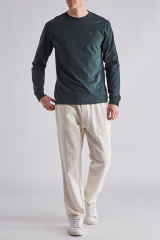 Pantalon en coton biologique et lin - Ecru