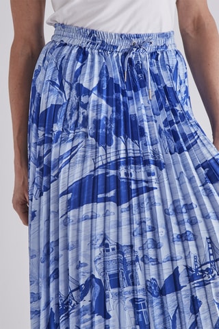 Jupe plissée - Ciel et bleu pétrole