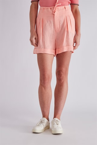 Short taille haute en lin - Corail