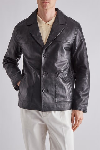 Veste en cuir nappa - Noir