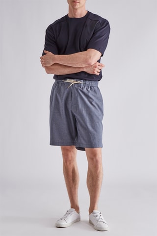 Short en lin - Bleu marine