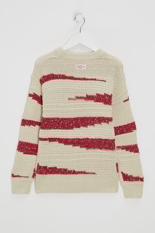 Pull en coton biologique - Beige et rouge