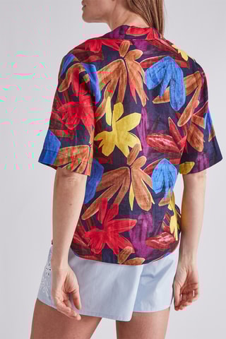 Chemisier en lin - Bleu marine