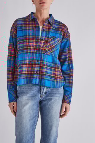 Chemisier - Bleu cobalt et corail