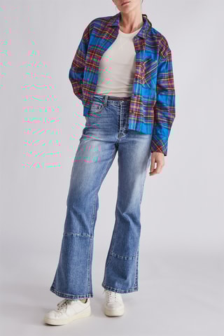 Chemisier - Bleu cobalt et corail