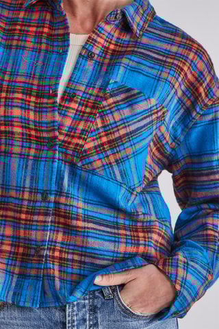 Chemisier - Bleu cobalt et corail