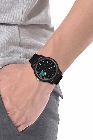 Montre à quartz en silicone Noir