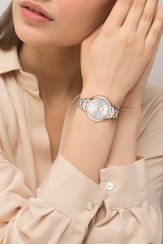 Montre à quartz en plaqué or rose ionique