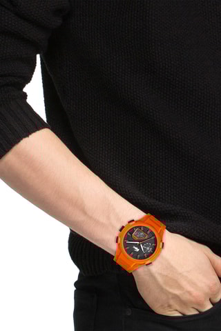 Montre à quartz en silicone - Orange - Chronomètre