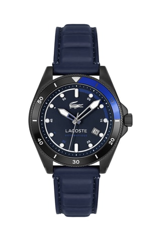 Montre automatique en cuir - Noir et bleu