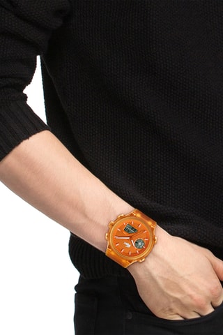 Montre à quartz en silicone - Orange