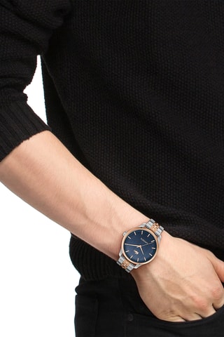 Montre à quartz en acier - Argenté et doré