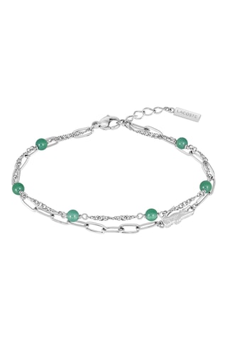 Bracelet - Plaqué or blanc et pierres naturelles