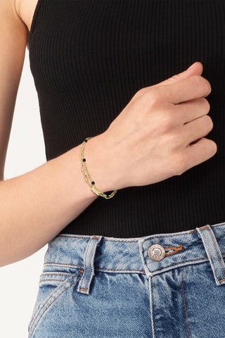 Bracelet - Plaqué or jaune et pierres naturelles