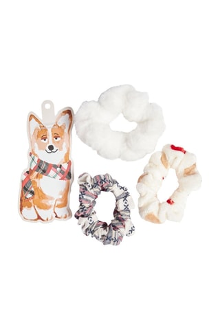 3 scrunchie Gabin - Ecrù e cammello