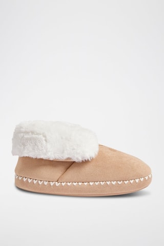 Hoge Gevoerde Pantoffels Millia - Beige