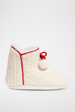 Hoge Gevoerde Pantoffels Gaetan - Ecru