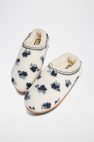 Gevoerde pantoffels Willan - Ecru en Zwart