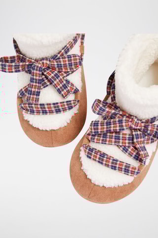 Hoge Gevoerde Pantoffels Gabi - Beige