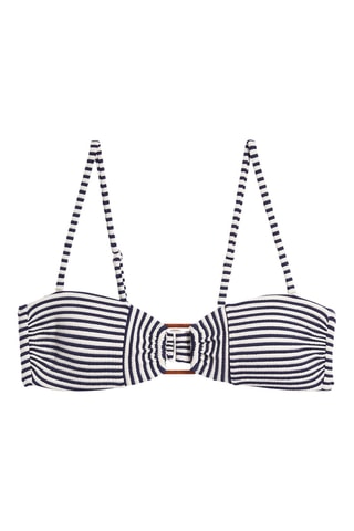 Bikinitop - Wit en Marineblauw