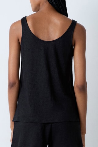 Linnen Pyjamahemd Josie - Zwart