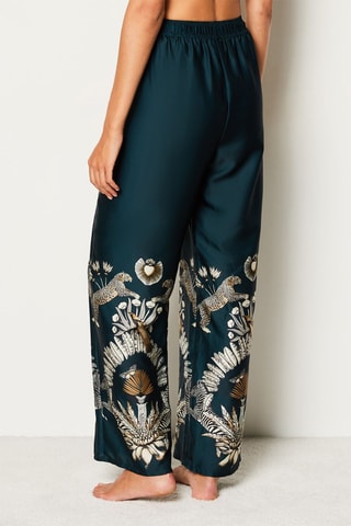 Broek Wilde Placed - Donkergroen