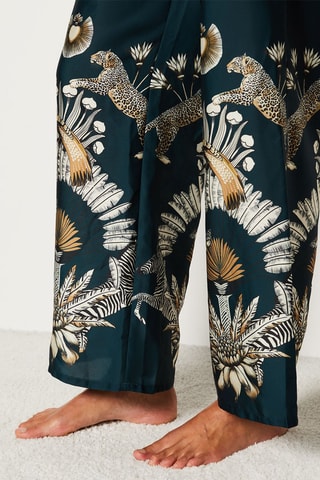 Broek Wilde Placed - Donkergroen