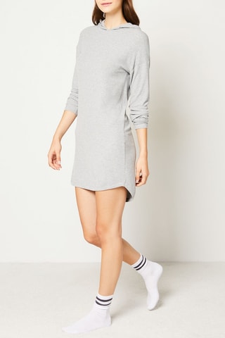 Camicia da notte con cappuccio Luke - Grigio chiaro melange