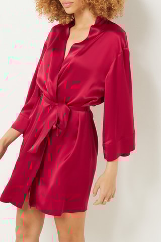 Zijden Kamerjas Pearly - Rood