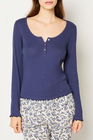 Pyjamashirt Lucile -  Marineblauw