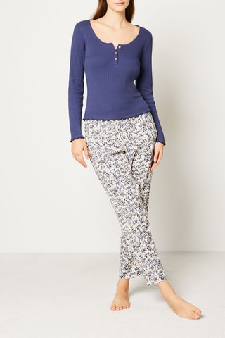 Pyjamashirt Lucile -  Marineblauw