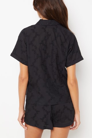 Blouse van Engelse borduursels Destiny - Zwart