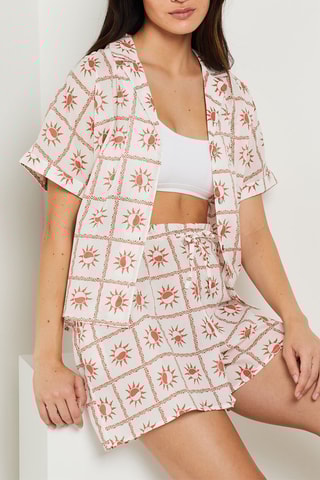 Pyjamablouse Ryma - Steenrood