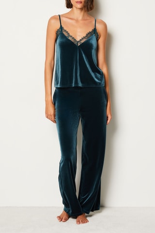 Canotta in velluto Moira - Verde scuro