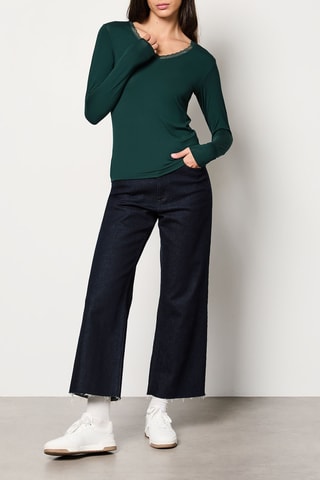 T-shirt Warm Me Up Lace -  Smaragdgroen