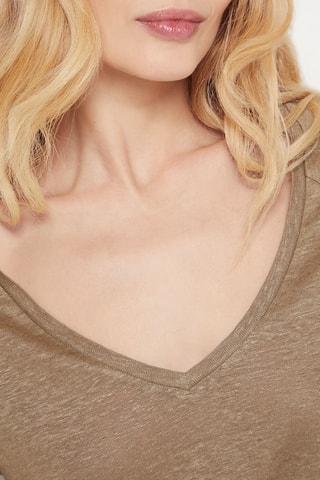 Linnen T-shirt Josie -  Kaki