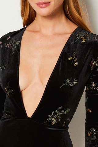 Velours Bodysuit Magique - Zwart