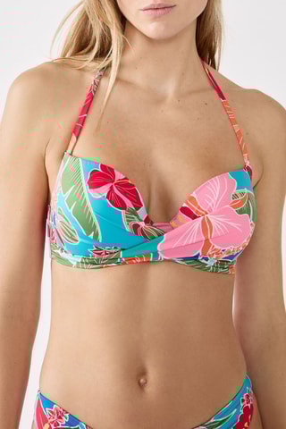 Reggiseno bikini Hibiscus - Turchese