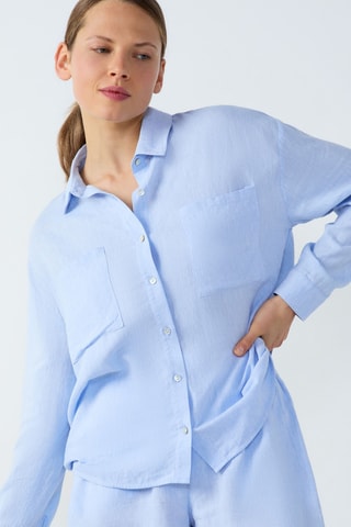 Linnen Blouse Isame - Hemelsblauw