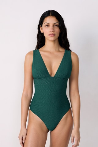 Costume intero con coppe Premiere - Verde smeraldo